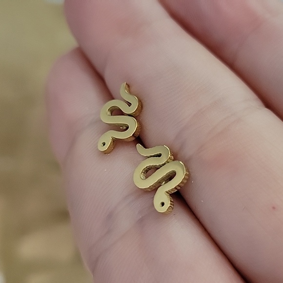 Snake Stud Earrings, choice of color - Picture 3 of 5